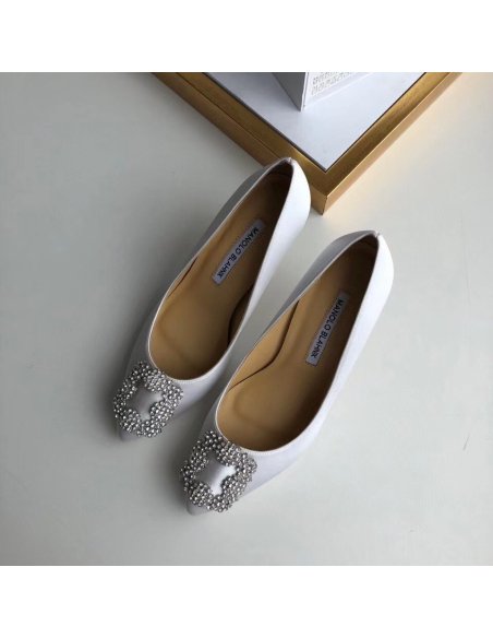 Cheap Reps Manolo Blahnik Hangisi 70 Pumps In White Satin