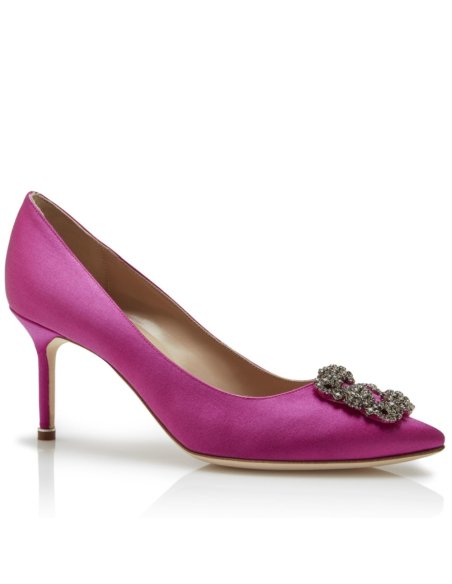 Cheap Reps Manolo Blahnik Hangisi 70 Pumps In Purple Satin