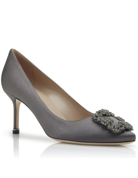 Cheap Reps Manolo Blahnik Hangisi 70 Pumps In Grey Satin