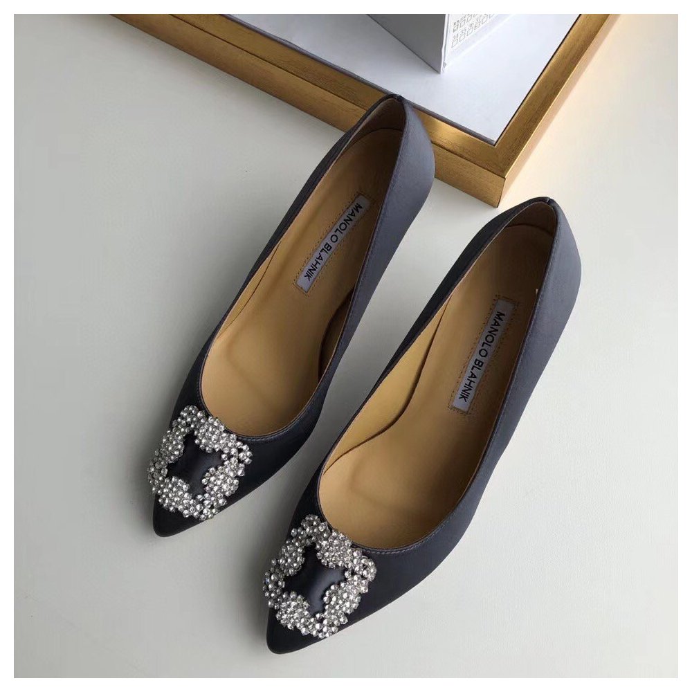 Cheap Reps Manolo Blahnik Hangisi 70 Pumps In Grey Satin