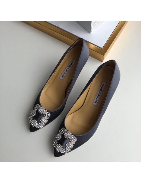 Cheap Reps Manolo Blahnik Hangisi 70 Pumps In Grey Satin