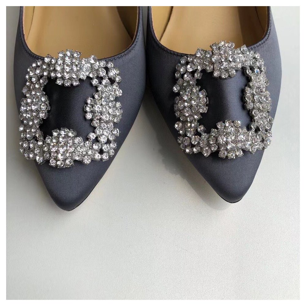 Cheap Reps Manolo Blahnik Hangisi 70 Pumps In Grey Satin