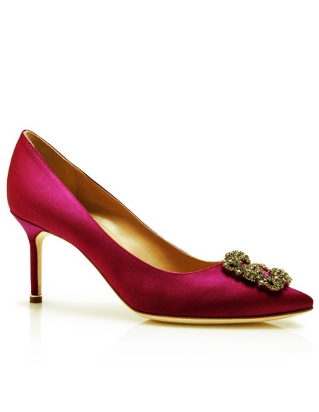 Cheap Reps Manolo Blahnik Hangisi 70 Pumps In Bordeaux Satin