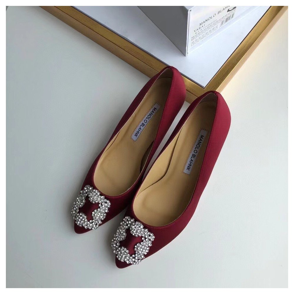 Cheap Reps Manolo Blahnik Hangisi 70 Pumps In Bordeaux Satin