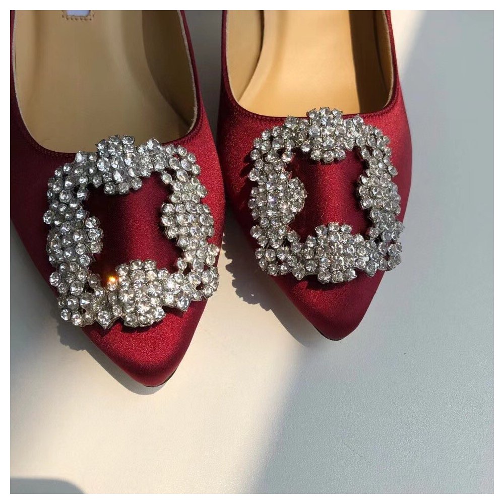 Cheap Reps Manolo Blahnik Hangisi 70 Pumps In Bordeaux Satin