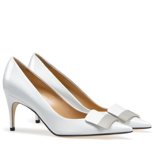 Cheap Reps Sergio Rossi SR1 Pumps 75mm In White Patent