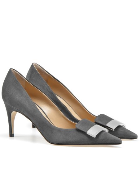 Cheap Reps Sergio Rossi SR1 Pumps 75mm In Grey Suede