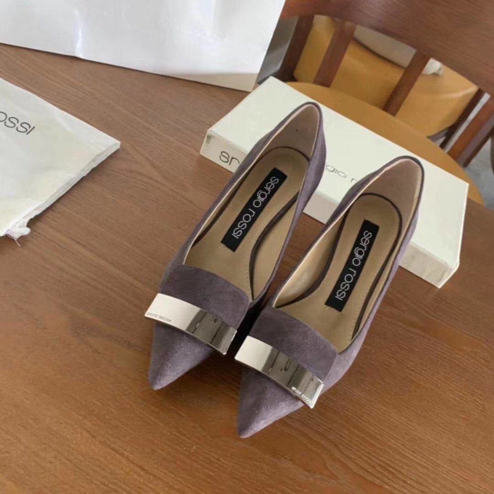 Cheap Reps Sergio Rossi SR1 Pumps 75mm In Grey Suede