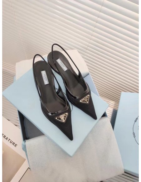 Cheap Reps Prada Slingback Pumps In Mesh Fabric