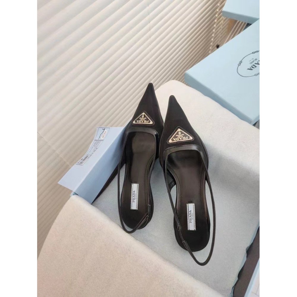 Cheap Reps Prada Slingback Pumps In Mesh Fabric
