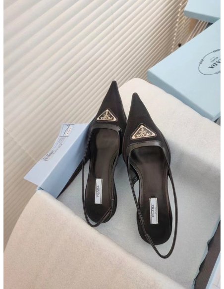 Cheap Reps Prada Slingback Pumps In Mesh Fabric