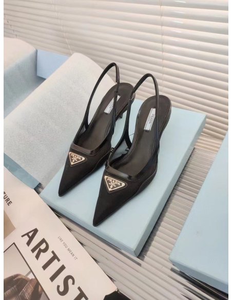 Cheap Reps Prada Slingback Pumps In Mesh Fabric