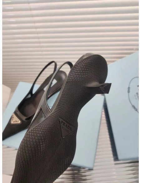 Cheap Reps Prada Slingback Pumps In Mesh Fabric