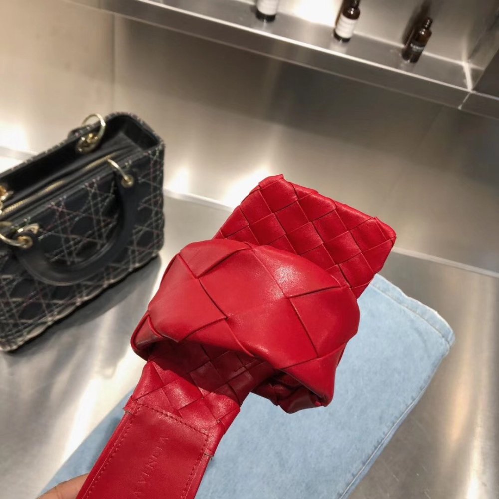 Cheap Reps Bottega Veneta Lido Sandals In Red Intrecciato Leather