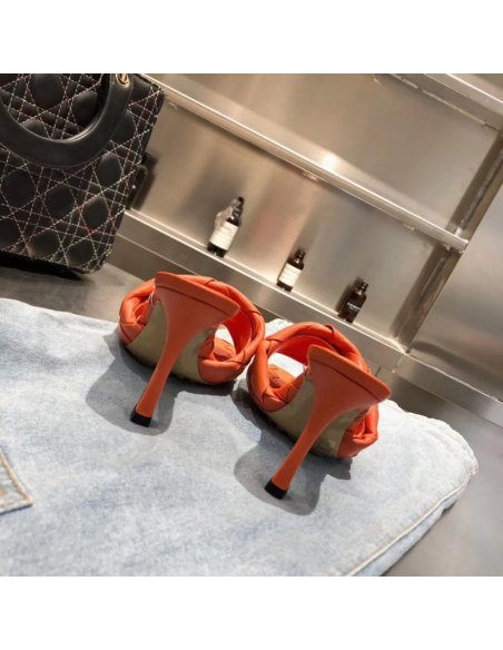 Cheap Reps Bottega Veneta Lido Sandals In Orange Intrecciato Leather