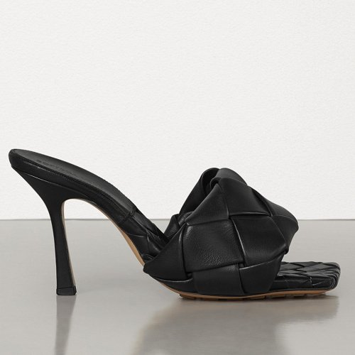 Cheap Reps Bottega Veneta Lido Sandals In Black Intrecciato Leather