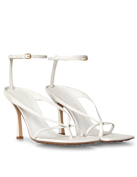 Cheap Reps Bottega Veneta Ankle-strap Stretch Sandals In White Leather
