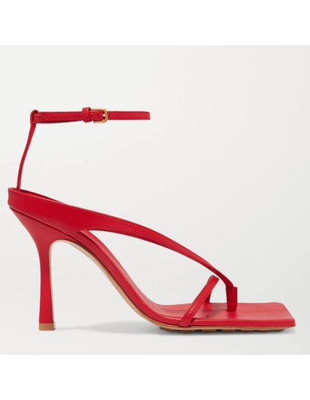 Cheap Reps Bottega Veneta Ankle-strap Stretch Sandals In Red Leather