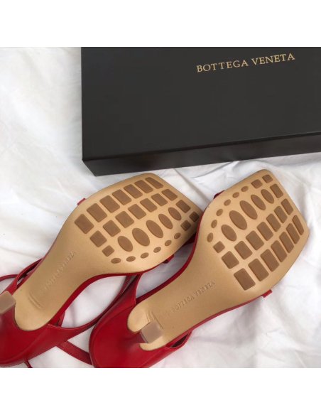 Cheap Reps Bottega Veneta Ankle-strap Stretch Sandals In Red Leather