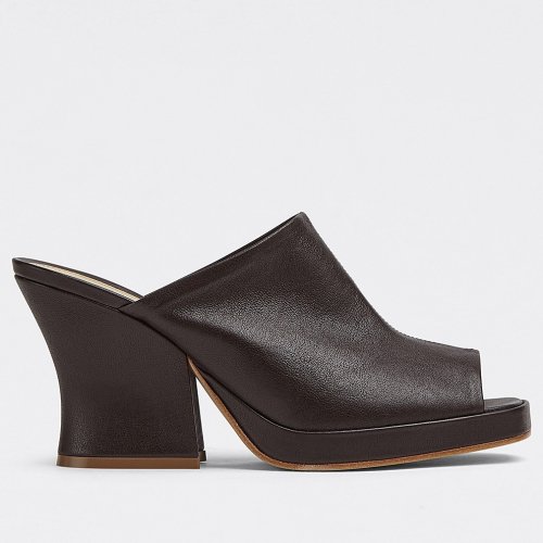 Cheap Reps Bottega Veneta Stack Platform Sandals In Black Lambskin