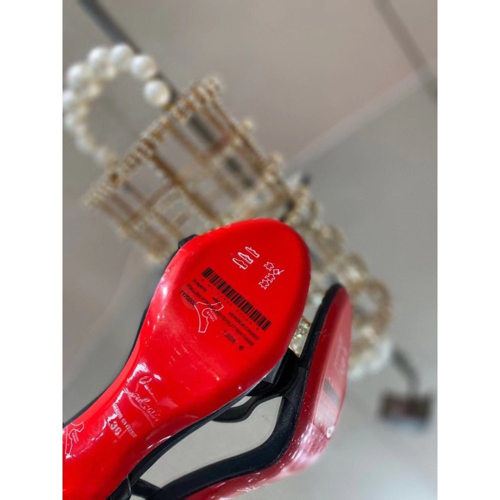 Cheap Reps Christian Louboutin Rosalie 100mm Sandals In Black Leather