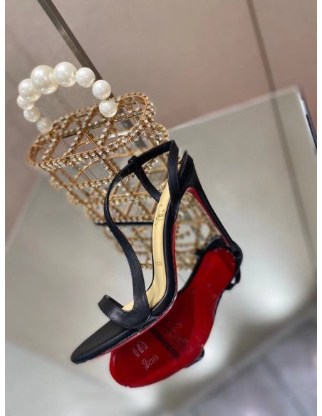 Cheap Reps Christian Louboutin Rosalie 100mm Sandals In Black Leather