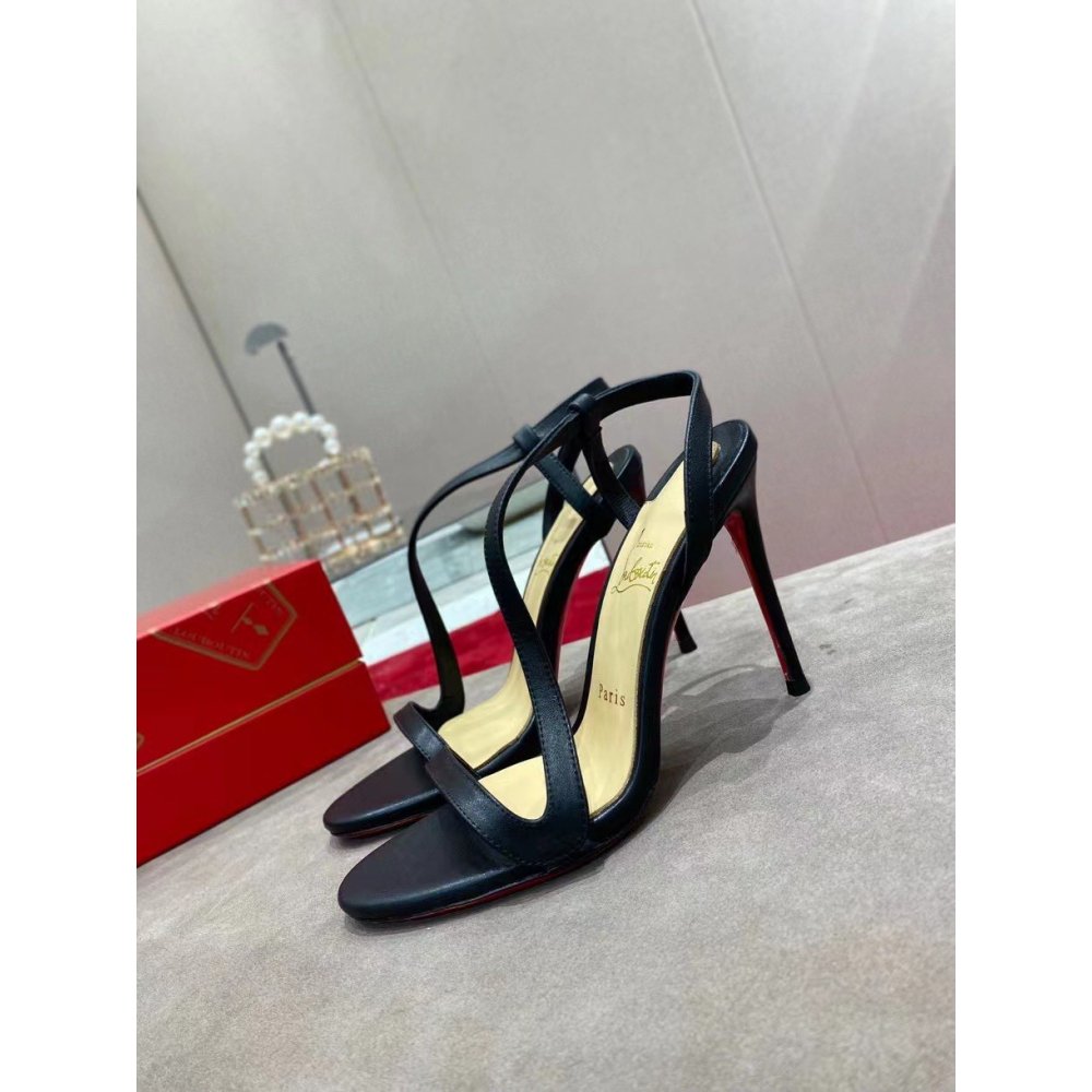 Cheap Reps Christian Louboutin Rosalie 100mm Sandals In Black Leather