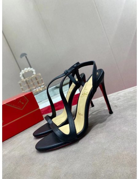 Cheap Reps Christian Louboutin Rosalie 100mm Sandals In Black Leather