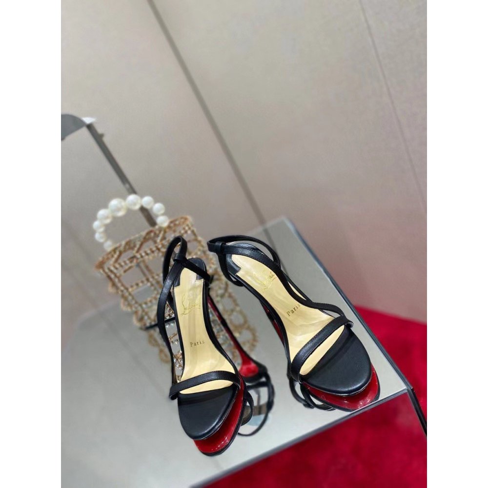 Cheap Reps Christian Louboutin Rosalie 100mm Sandals In Black Leather