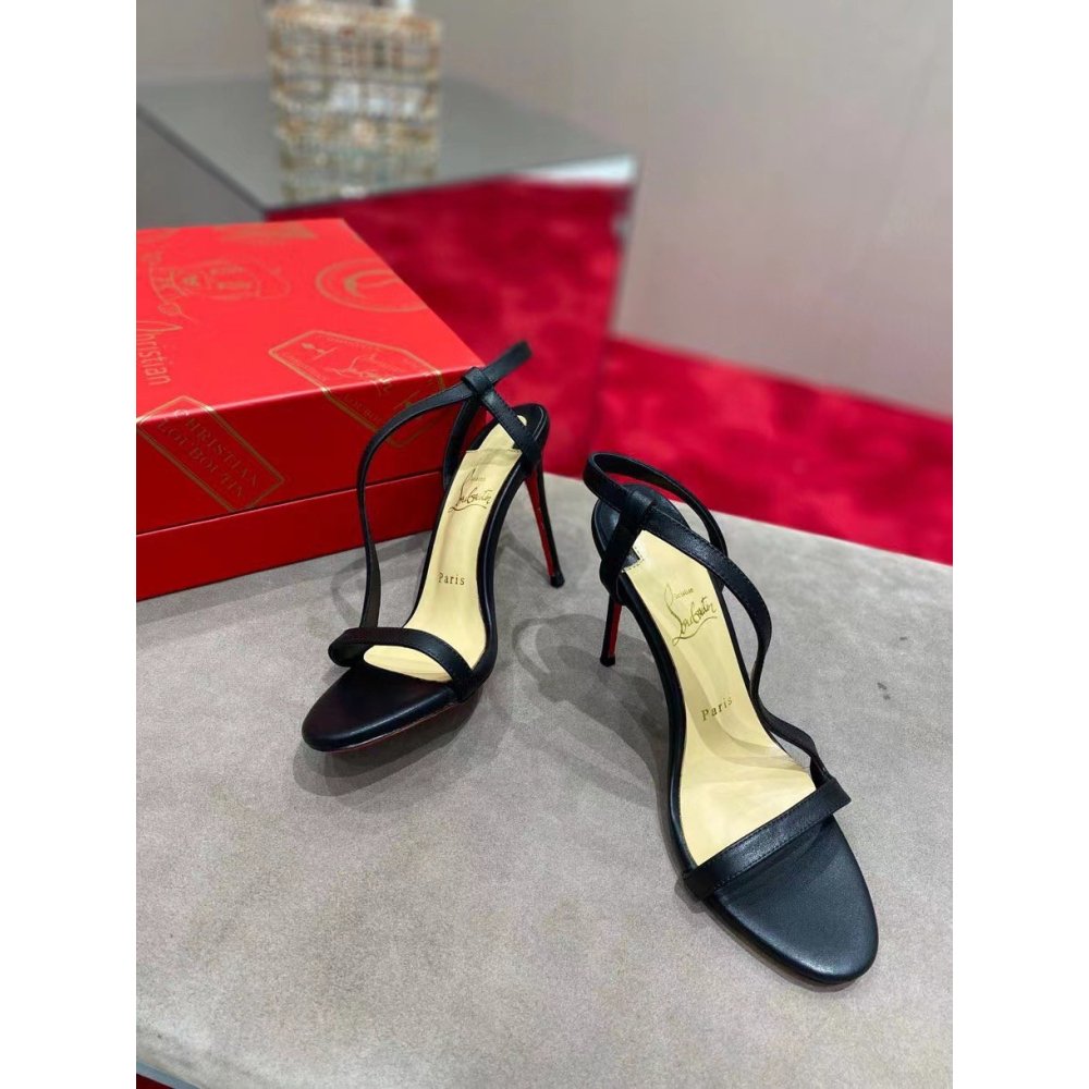 Cheap Reps Christian Louboutin Rosalie 100mm Sandals In Black Leather