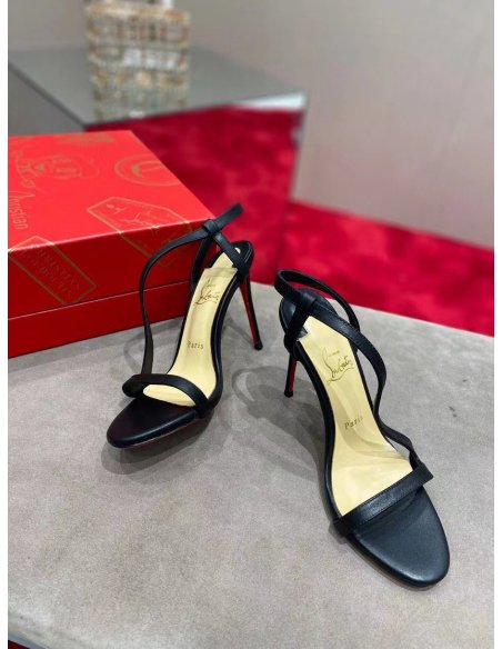 Cheap Reps Christian Louboutin Rosalie 100mm Sandals In Black Leather