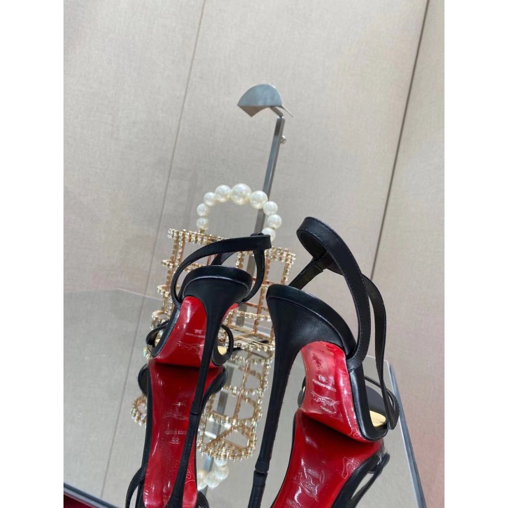 Cheap Reps Christian Louboutin Rosalie 100mm Sandals In Black Leather
