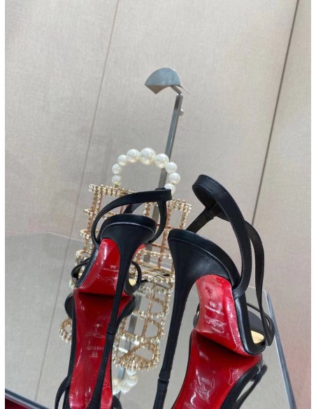 Cheap Reps Christian Louboutin Rosalie 100mm Sandals In Black Leather