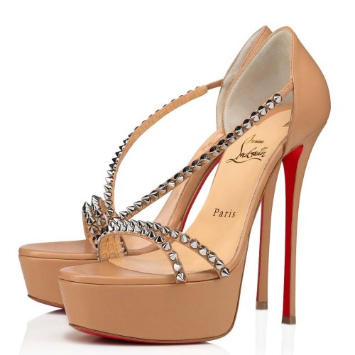 Cheap Reps Christian Louboutin Nude So Spike Alta Sandals 150MM