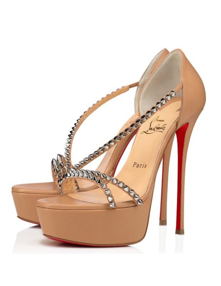 Cheap Reps Christian Louboutin Nude So Spike Alta Sandals 150MM