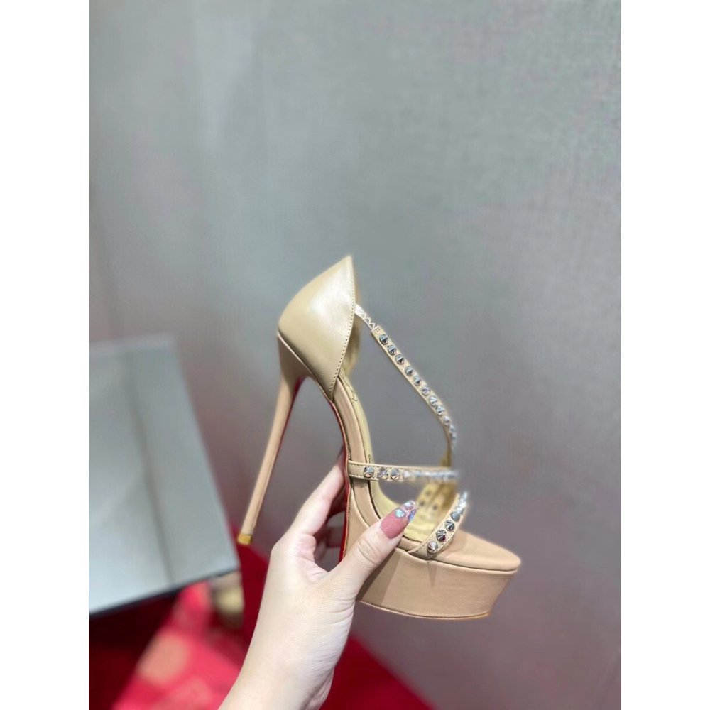 Cheap Reps Christian Louboutin Nude So Spike Alta Sandals 150MM