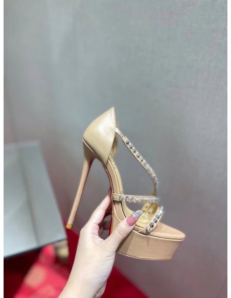 Cheap Reps Christian Louboutin Nude So Spike Alta Sandals 150MM