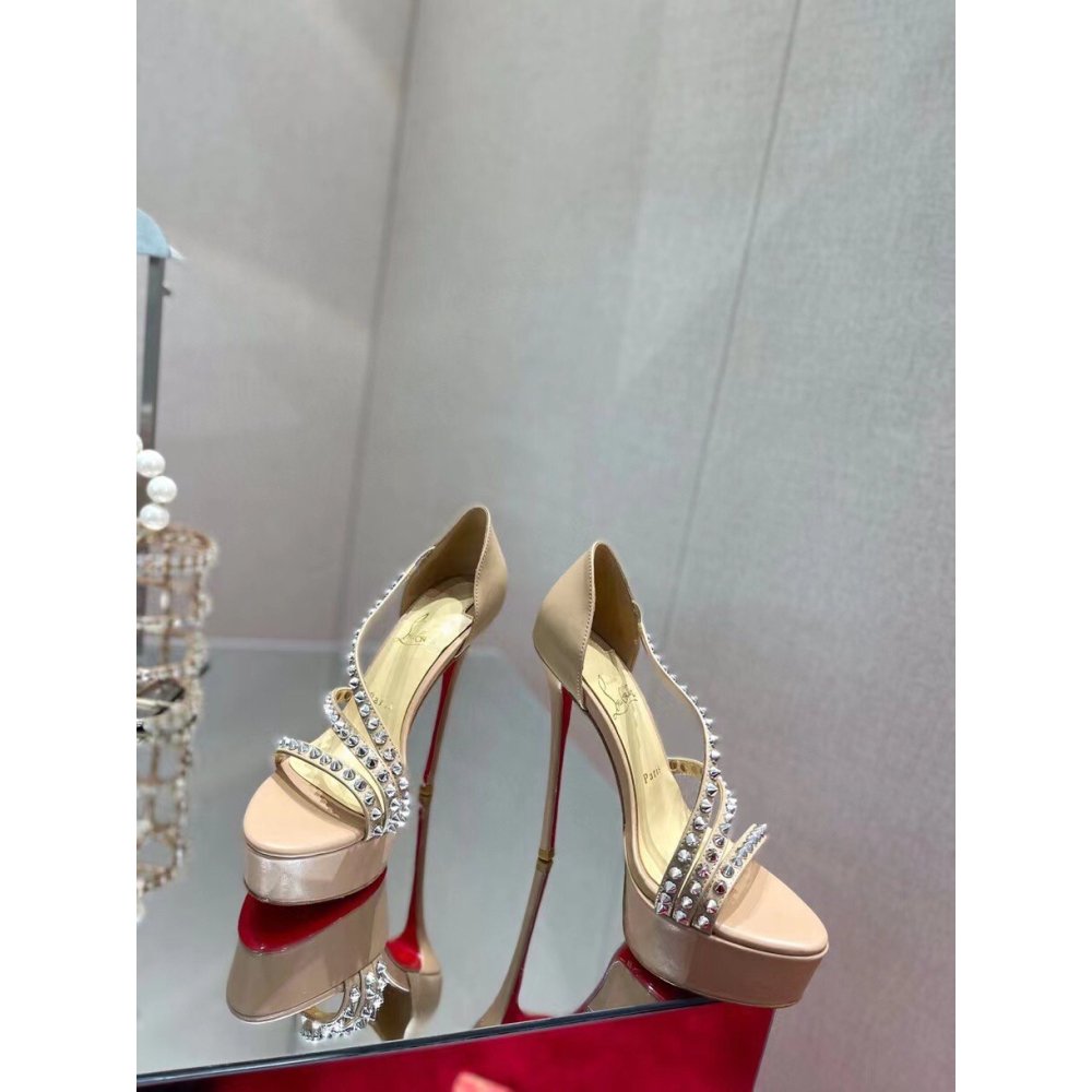 Cheap Reps Christian Louboutin Nude So Spike Alta Sandals 150MM