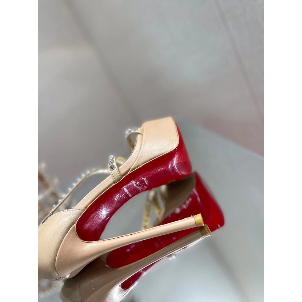 Cheap Reps Christian Louboutin Nude So Spike Alta Sandals 150MM