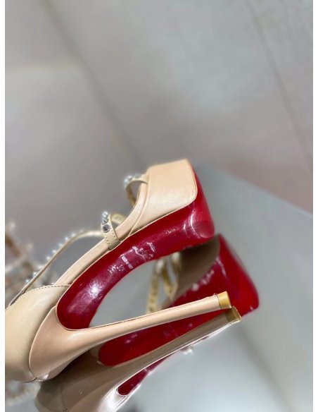 Cheap Reps Christian Louboutin Nude So Spike Alta Sandals 150MM
