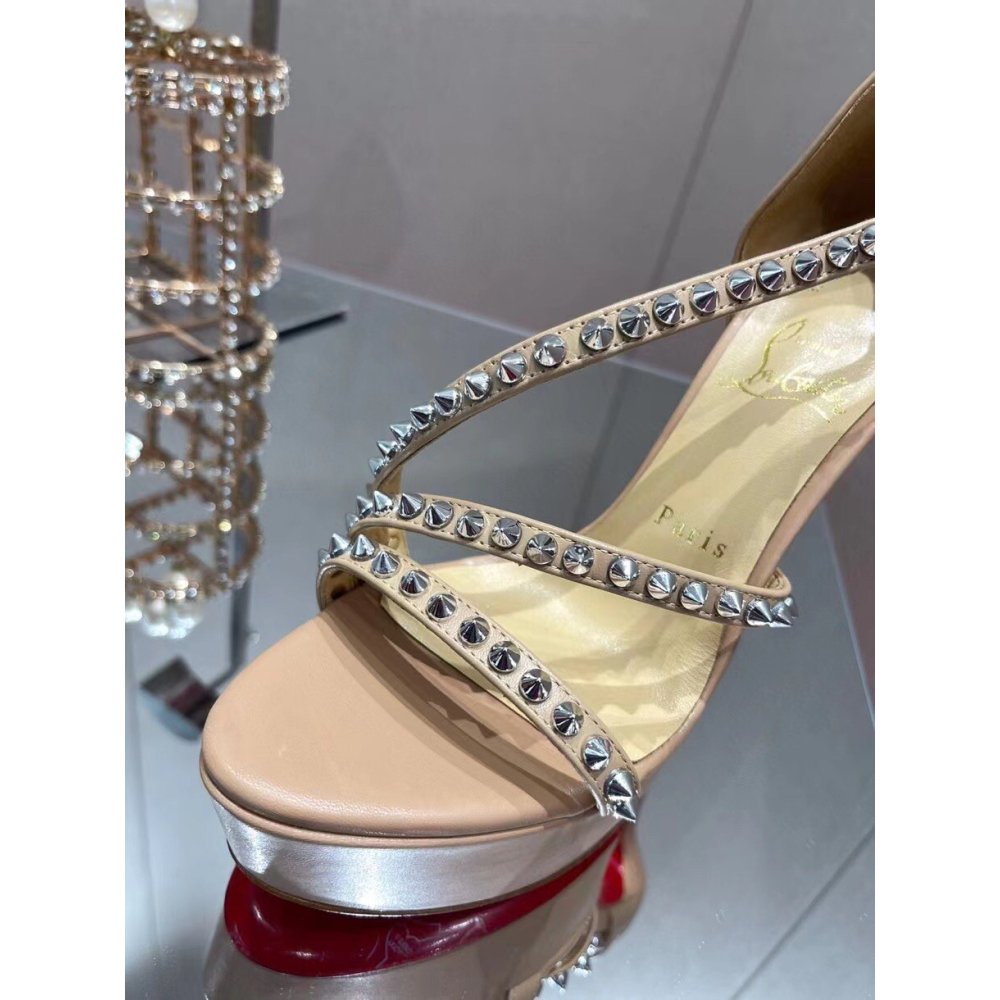 Cheap Reps Christian Louboutin Nude So Spike Alta Sandals 150MM