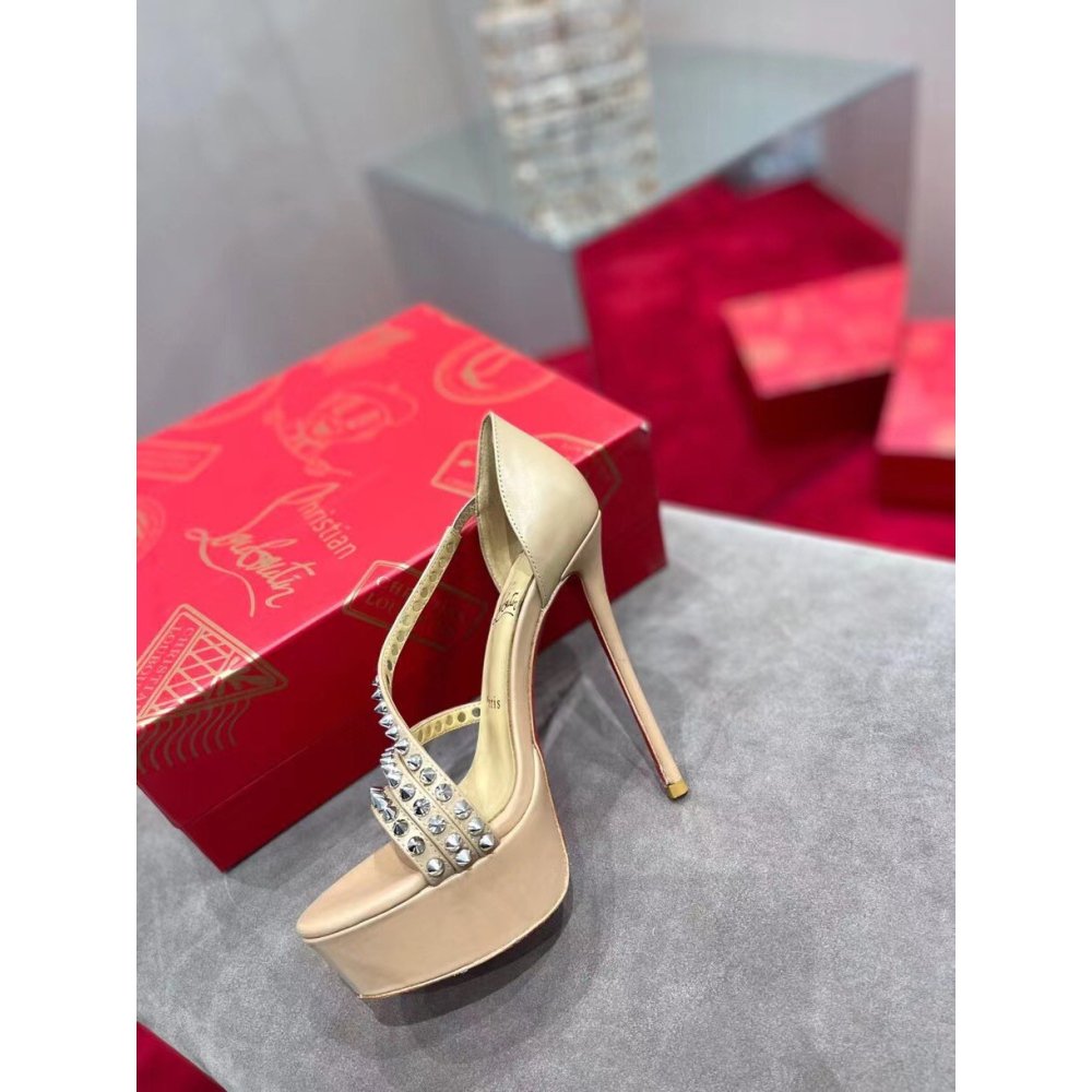 Cheap Reps Christian Louboutin Nude So Spike Alta Sandals 150MM