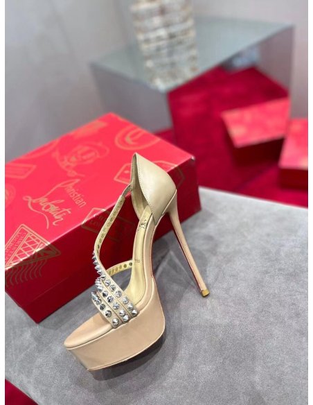 Cheap Reps Christian Louboutin Nude So Spike Alta Sandals 150MM