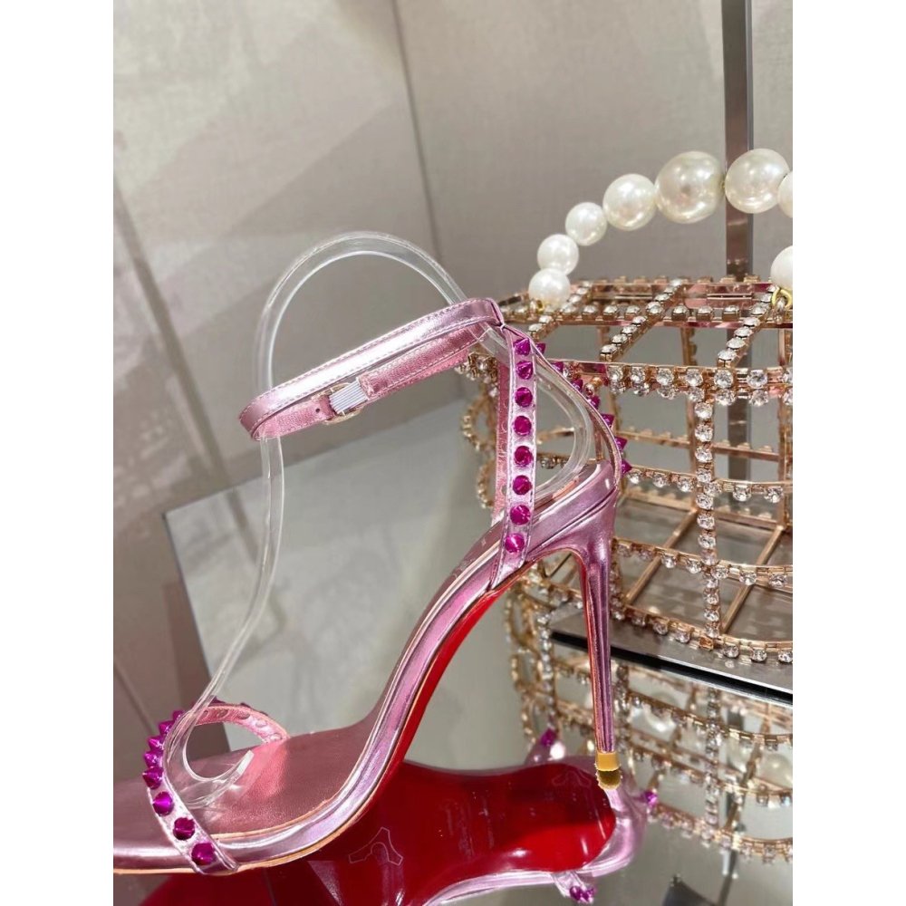 Cheap Reps Christian Louboutin So Me 100mm Sandals In Pink Leather