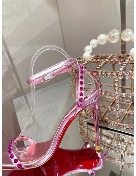 Cheap Reps Christian Louboutin So Me 100mm Sandals In Pink Leather