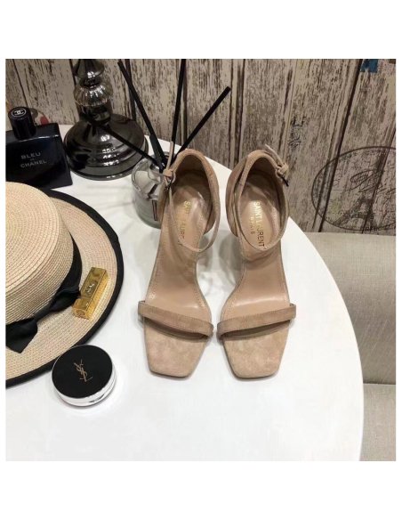 Cheap Reps Saint Laurent Opyum 110 Sandals In Beige Suede