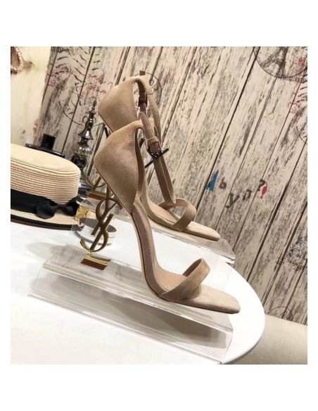 Cheap Reps Saint Laurent Opyum 110 Sandals In Beige Suede