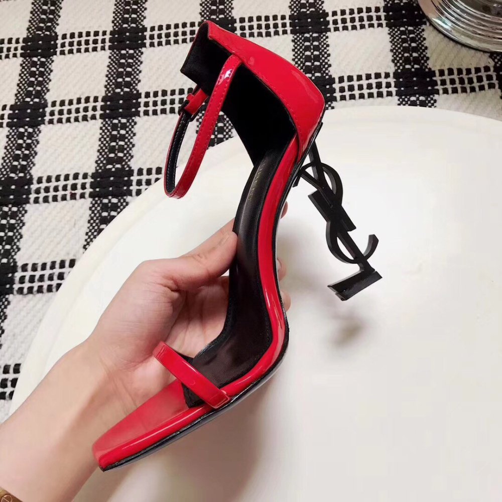 Cheap Reps Saint Laurent Opyum 110 Sandals In Red Patent Leather