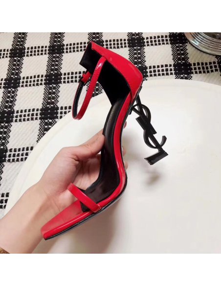 Cheap Reps Saint Laurent Opyum 110 Sandals In Red Patent Leather