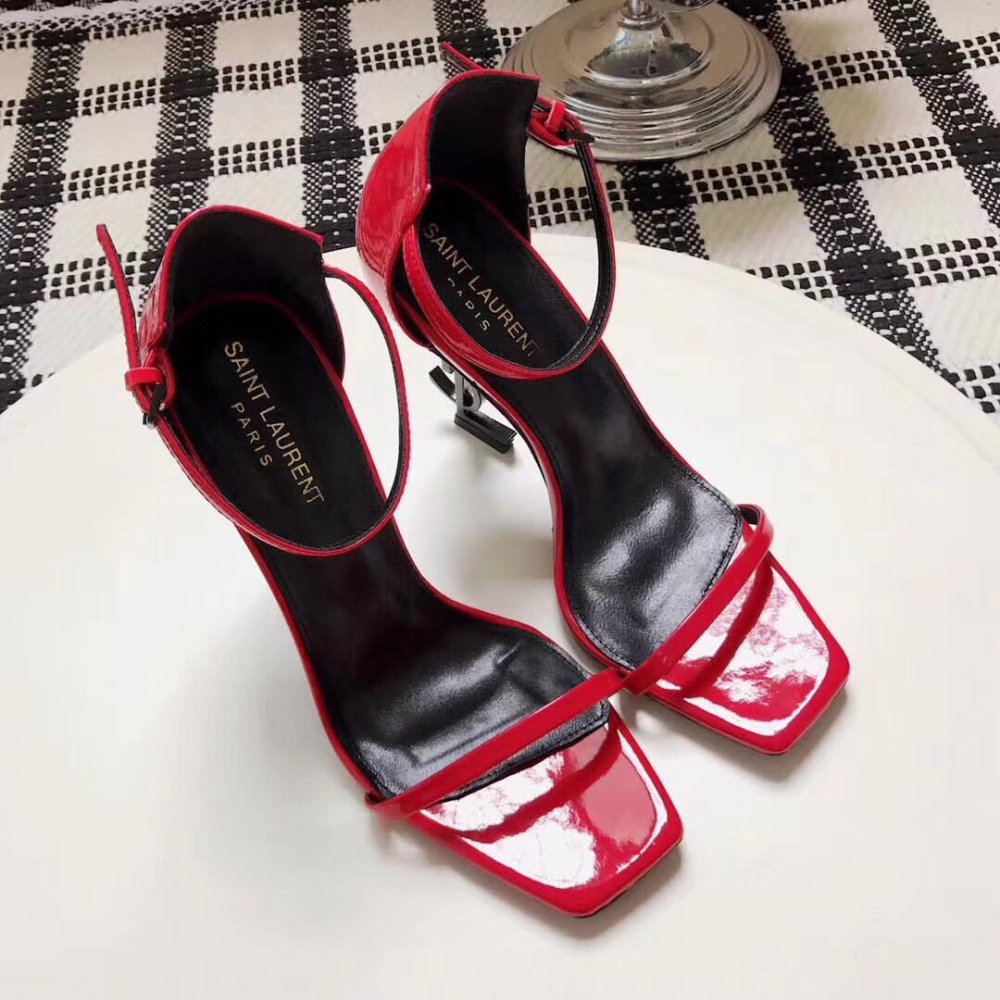 Cheap Reps Saint Laurent Opyum 110 Sandals In Red Patent Leather